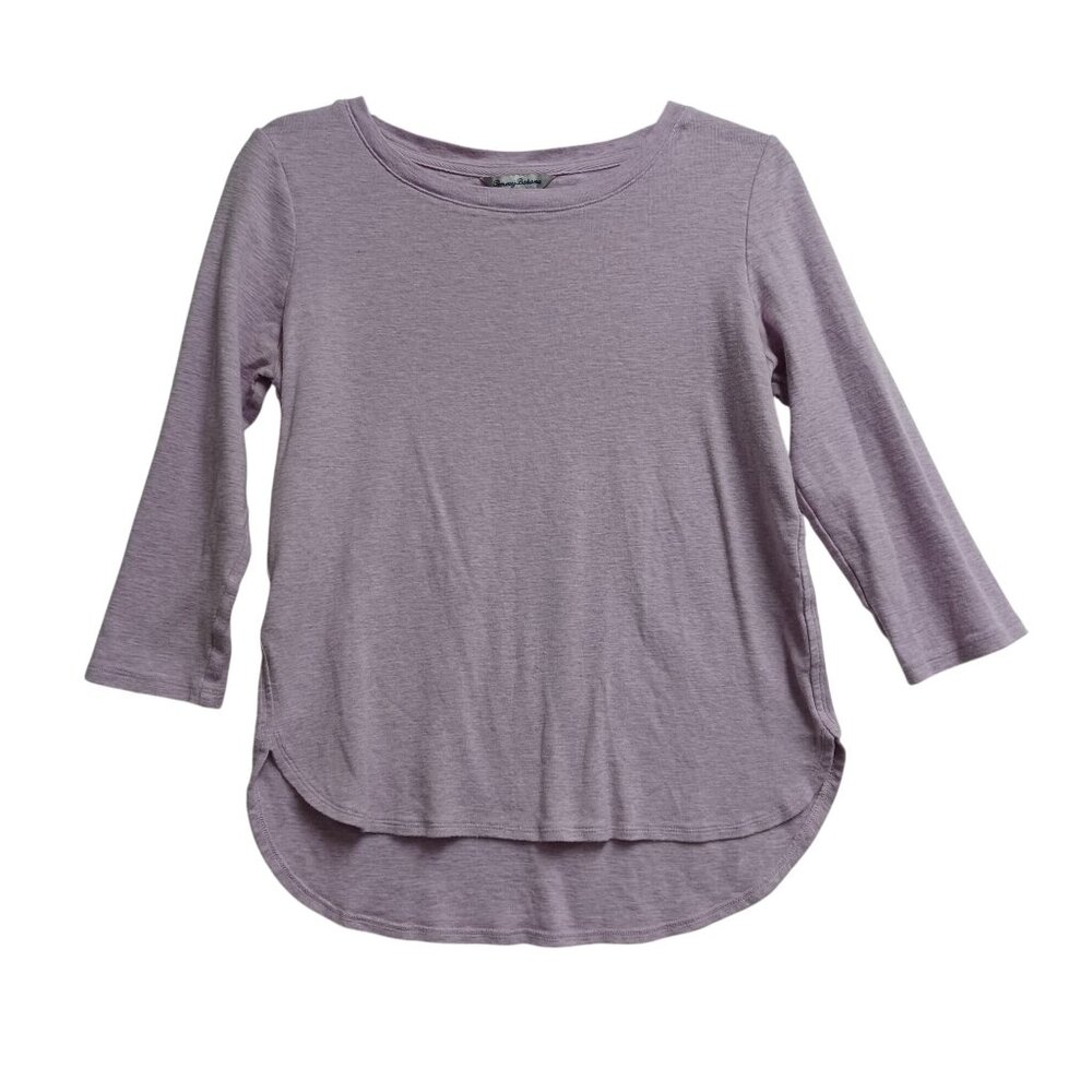 Tommy Bahama Womens 3/4 Sleeve Heathered Lavender Top S/P 4021